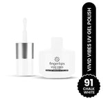 image, Fingertips Vivid Vibes Chalk White UV Gel Polish (Shade 91) – Long-Lasting Soak-Off Gel Nail Color, 16ml