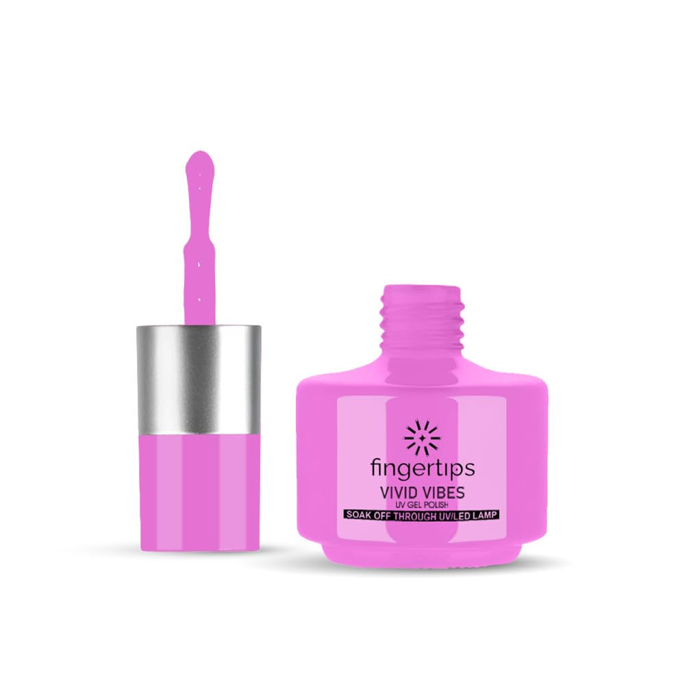 Fingertips Vivid Vibes Cotton Candy UV Gel Polish (Shade 42) – Long-Lasting Soak-Off Gel Nail Color, 16ml