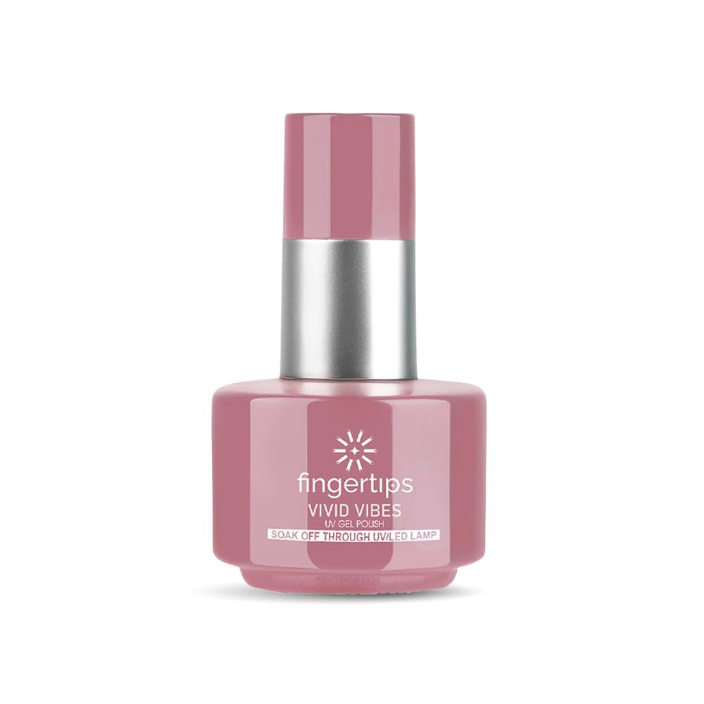 Fingertips Vivid Vibes Dusty Rose UV Gel Polish (Shade 02) – Long-Lasting Soak-Off Gel Nail Color, 16ml