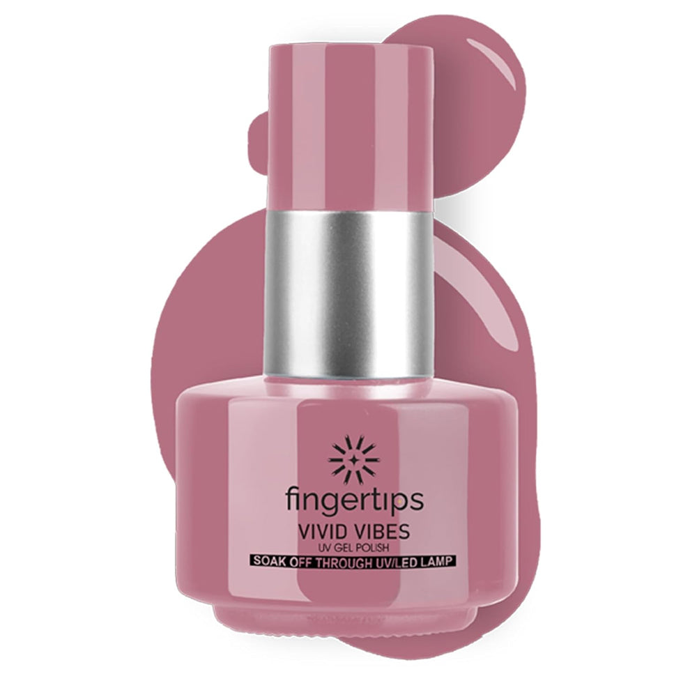 Fingertips Vivid Vibes Dusty Rose UV Gel Polish (Shade 02) – Long-Lasting Soak-Off Gel Nail Color, 16ml