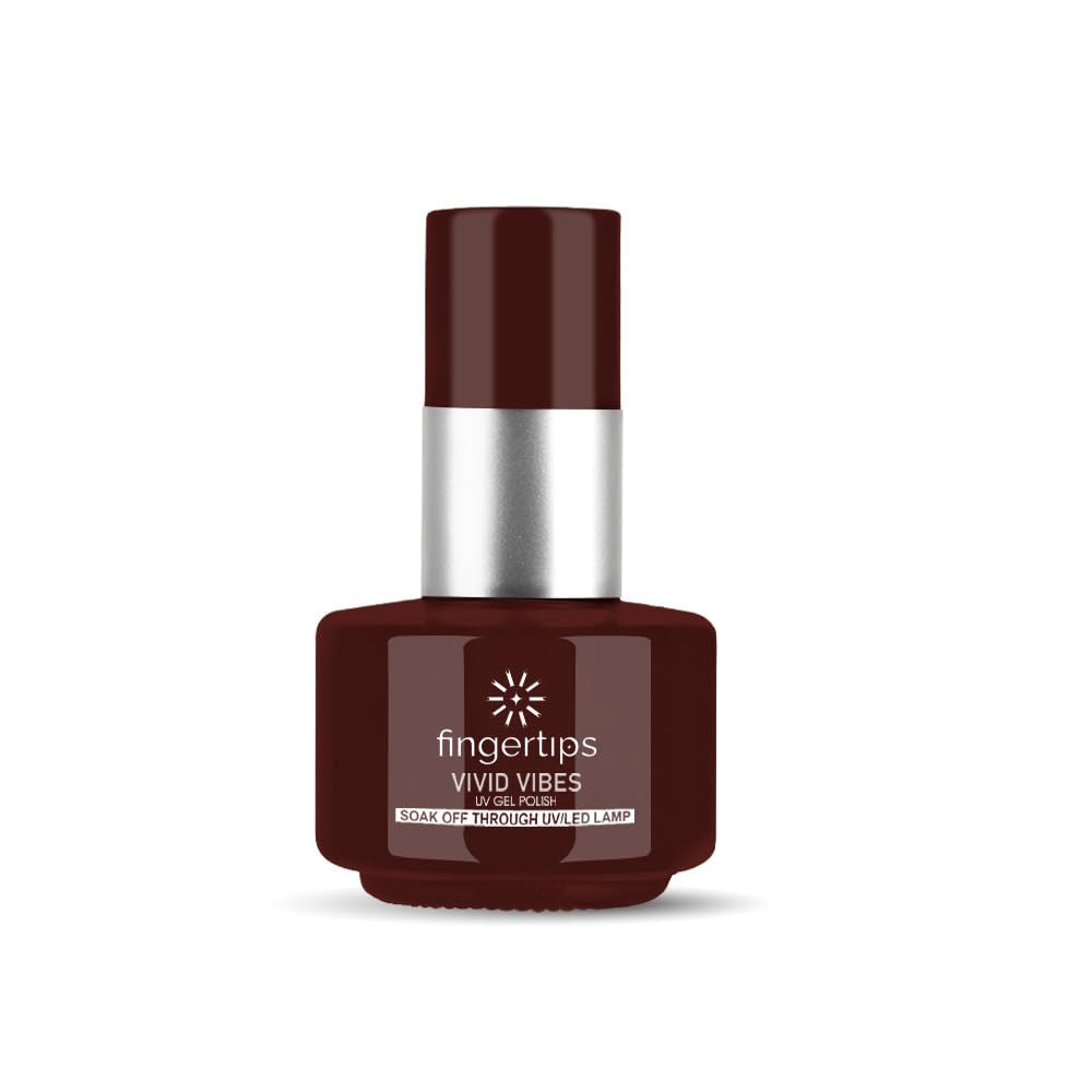 Fingertips Vivid Vibes Espresso UV Gel Polish (Shade 35) – Long-Lasting Soak-Off Gel Nail Color, 16ml