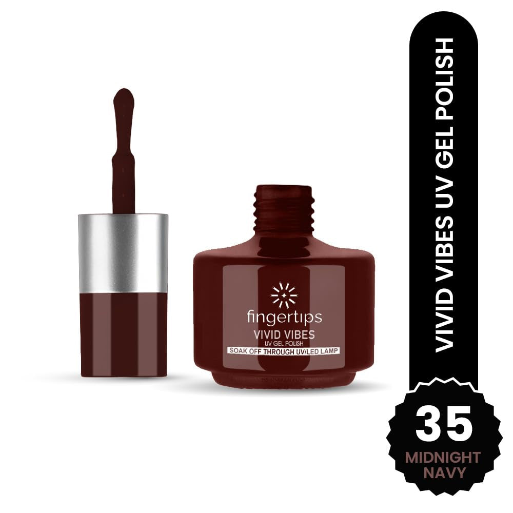 Fingertips Vivid Vibes Espresso UV Gel Polish (Shade 35) – Long-Lasting Soak-Off Gel Nail Color, 16ml