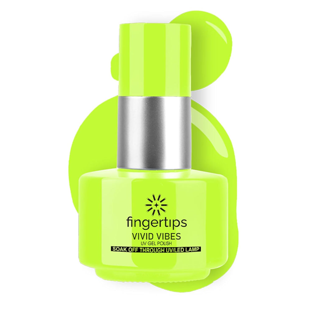 Fingertips Vivid Vibes French Lime UV Gel Polish (Shade 52) – Long-Lasting Soak-Off Gel Nail Color, 16ml