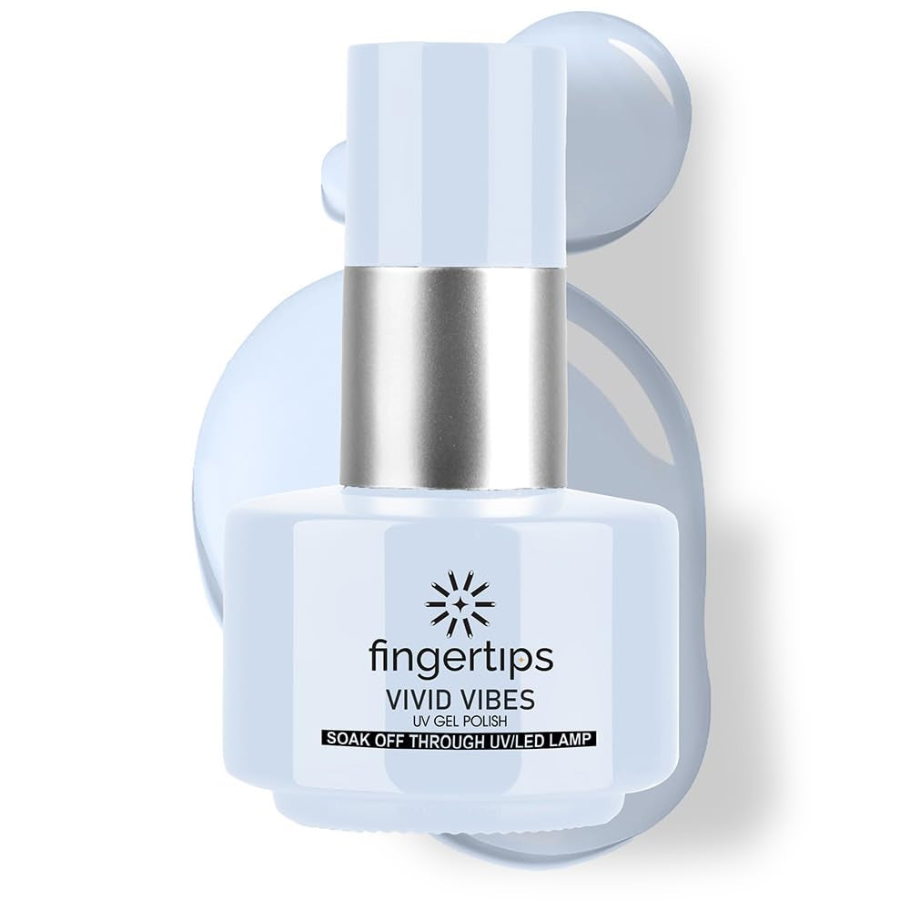 Fingertips Vivid Vibes Ice Sky UV Gel Polish (Shade 46) – Long-Lasting Soak-Off Gel Nail Color, 16ml