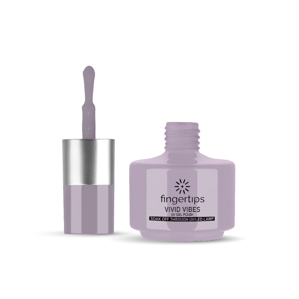 Fingertips Vivid Vibes Lavender Dust UV Gel Polish (Shade 37) – Long-Lasting Soak-Off Gel Nail Color, 16ml