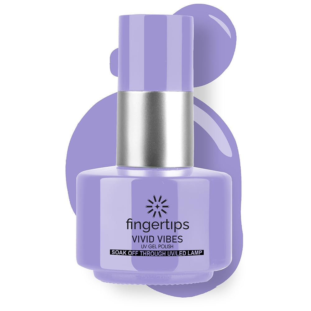 Fingertips Vivid Vibes Lilac Mist UV Gel Polish (Shade 05) – Long-Lasting Soak-Off Gel Nail Color, 16ml