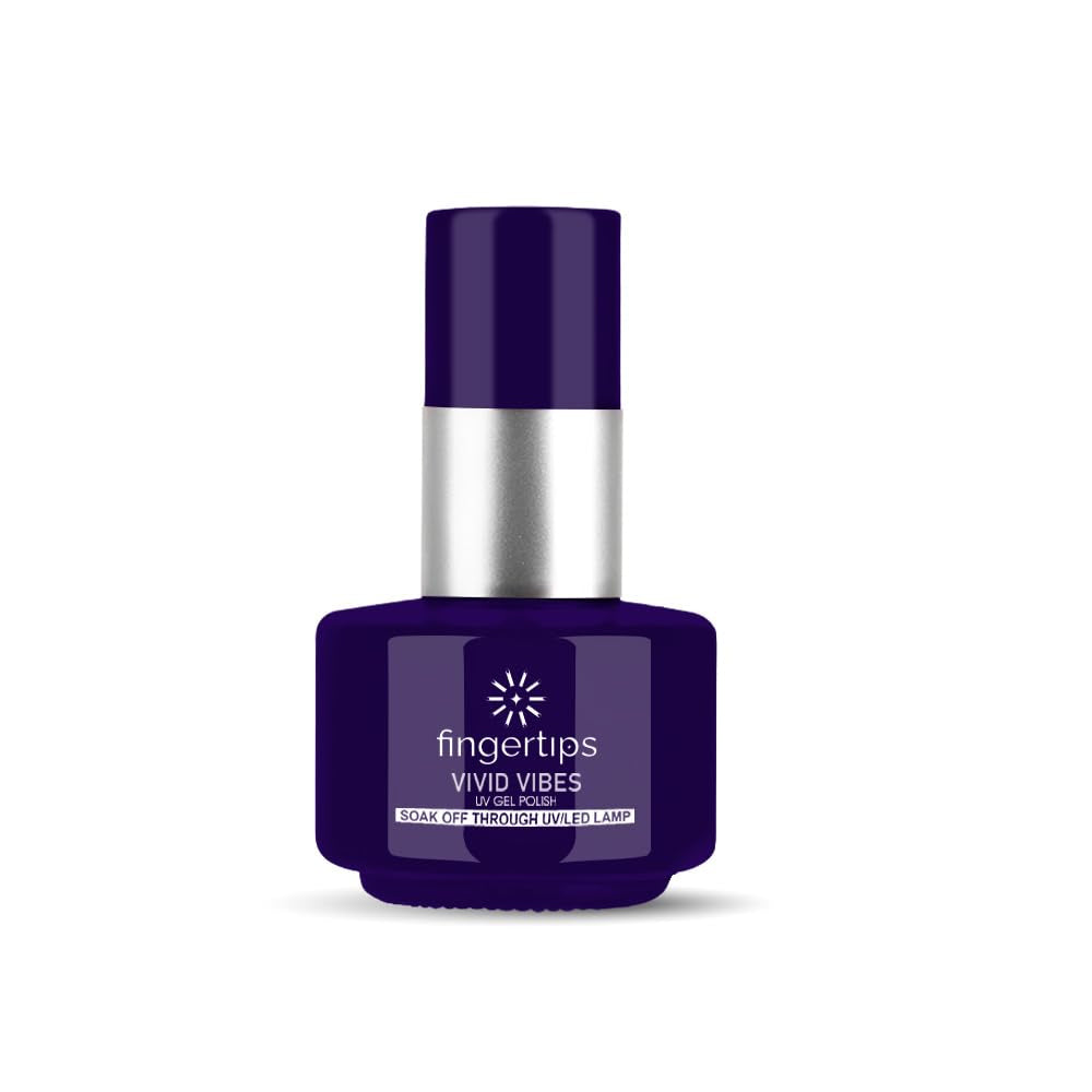 Fingertips Vivid Vibes Midnight Navy UV Gel Polish (Shade 34) – Long-Lasting Soak-Off Gel Nail Color, 16ml