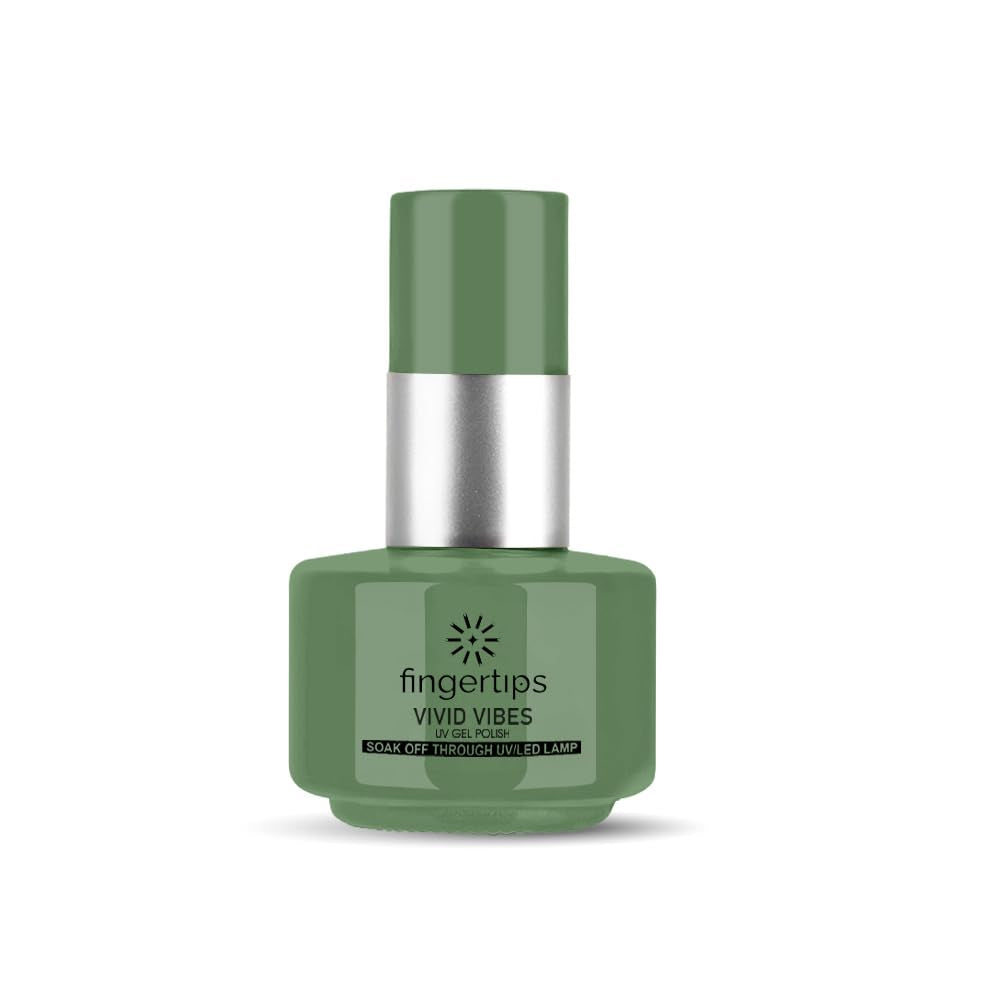 Fingertips Vivid Vibes Olive Green UV Gel Polish (Shade 88) – Long-Lasting Soak-Off Gel Nail Color, 16ml