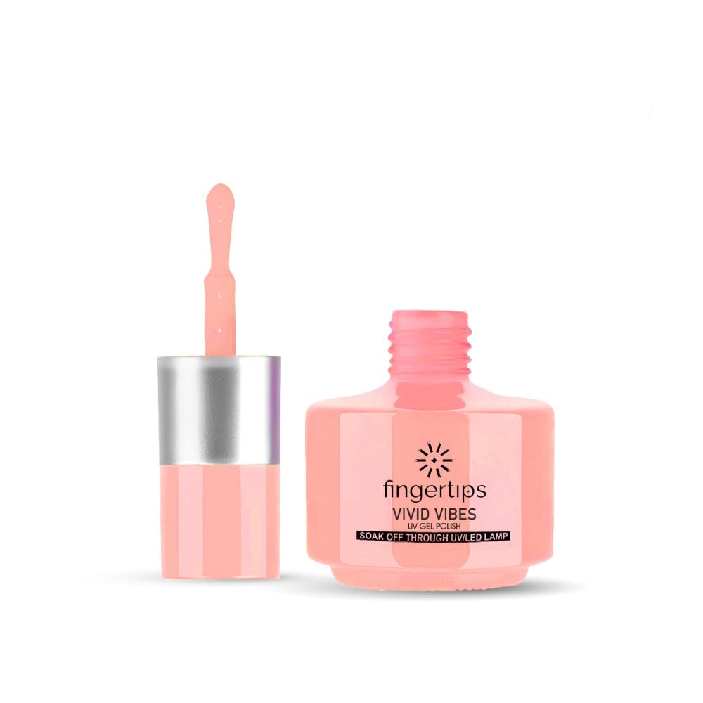 Fingertips Vivid Vibes Pale Pink UV Gel Polish (Shade 08) – Long-Lasting Soak-Off Gel Nail Color, 16ml