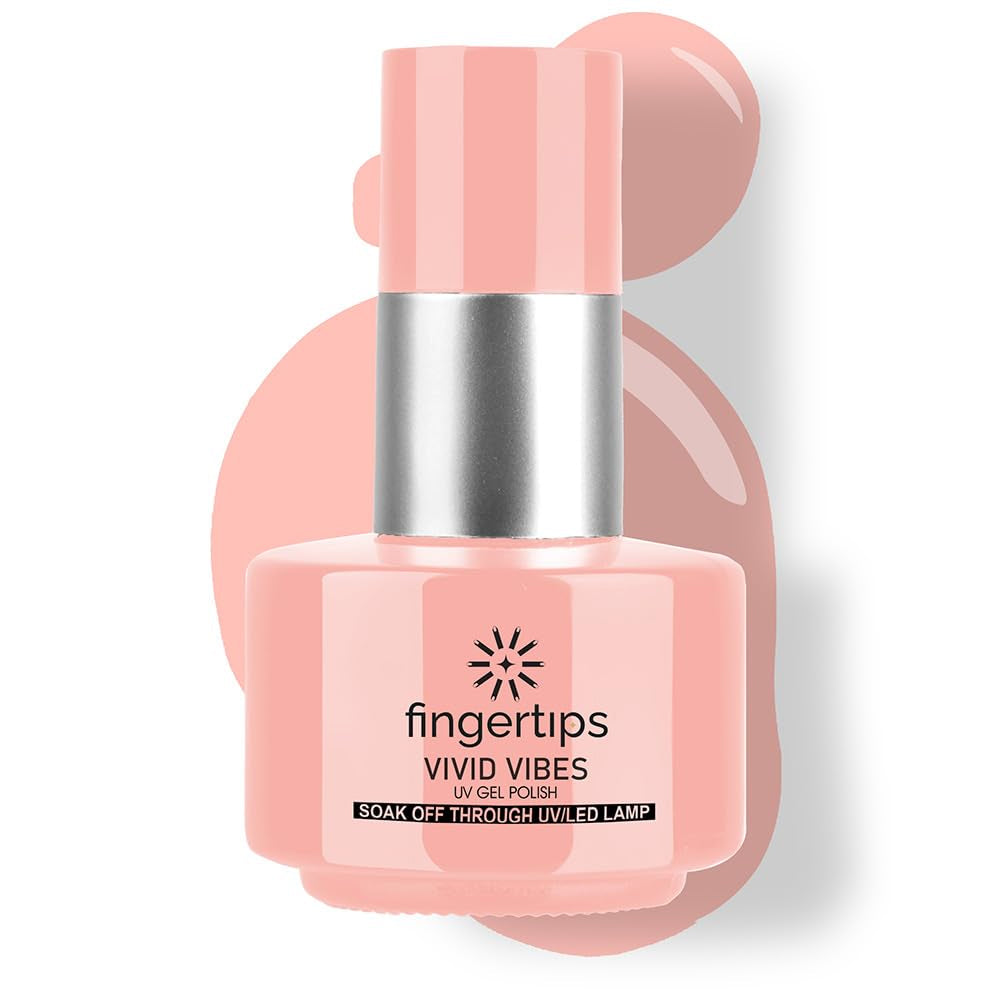 Fingertips Vivid Vibes Pale Pink UV Gel Polish (Shade 08) – Long-Lasting Soak-Off Gel Nail Color, 16ml
