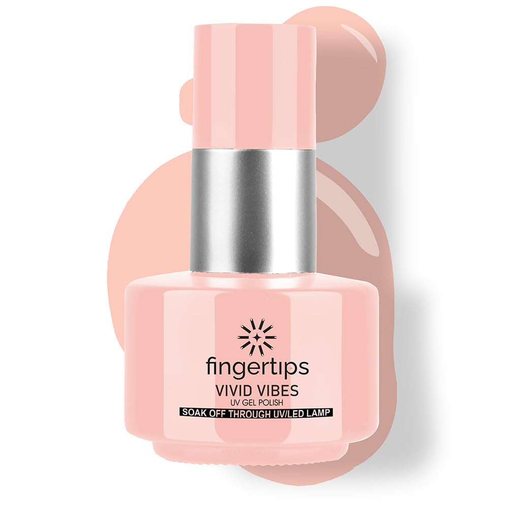 Fingertips Vivid Vibes Petal Pink UV Gel Polish (Shade 80) – Long-Lasting Soak-Off Gel Nail Color, 16ml