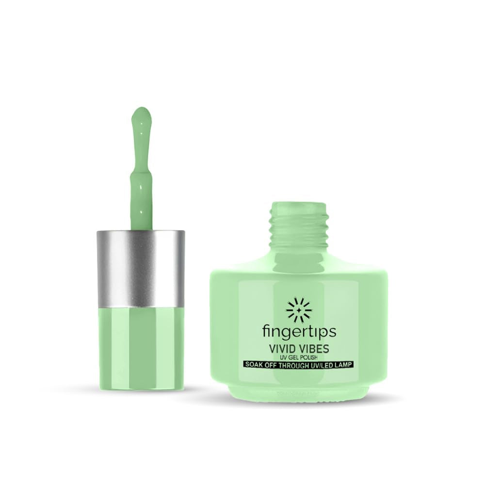 Fingertips Vivid Vibes Pistachio Milk UV Gel Polish (Shade 51) – Long-Lasting Soak-Off Gel Nail Color, 16ml
