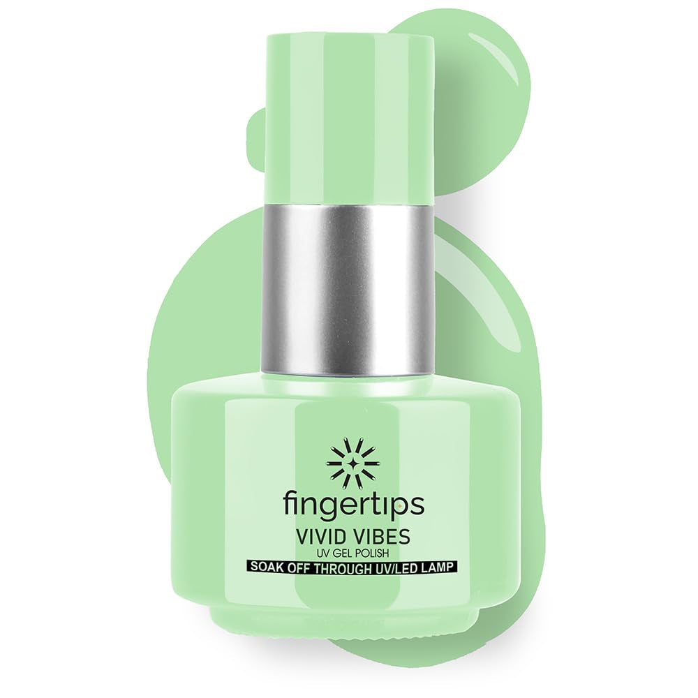 Fingertips Vivid Vibes Pistachio Milk UV Gel Polish (Shade 51) – Long-Lasting Soak-Off Gel Nail Color, 16ml