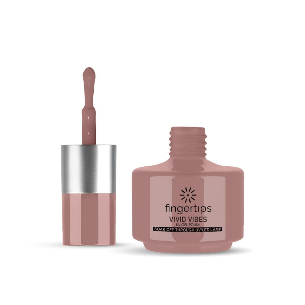 Fingertips Vivid Vibes Sandy Nude UV Gel Polish (Shade 84) – Long-Lasting Soak-Off Gel Nail Color, 16ml