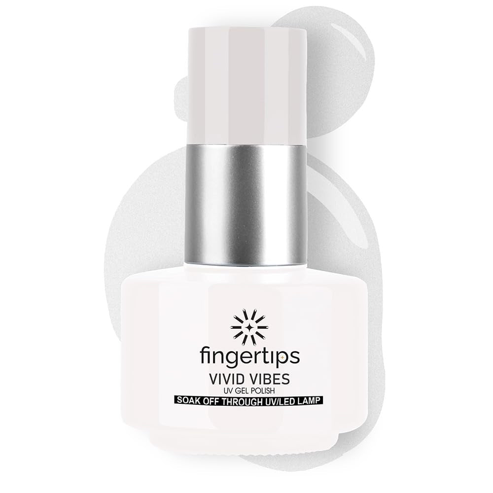 Fingertips Vivid Vibes Silver Glitter UV Gel Polish (Shade 69) – Long-Lasting Soak-Off Gel Nail Color, 16ml