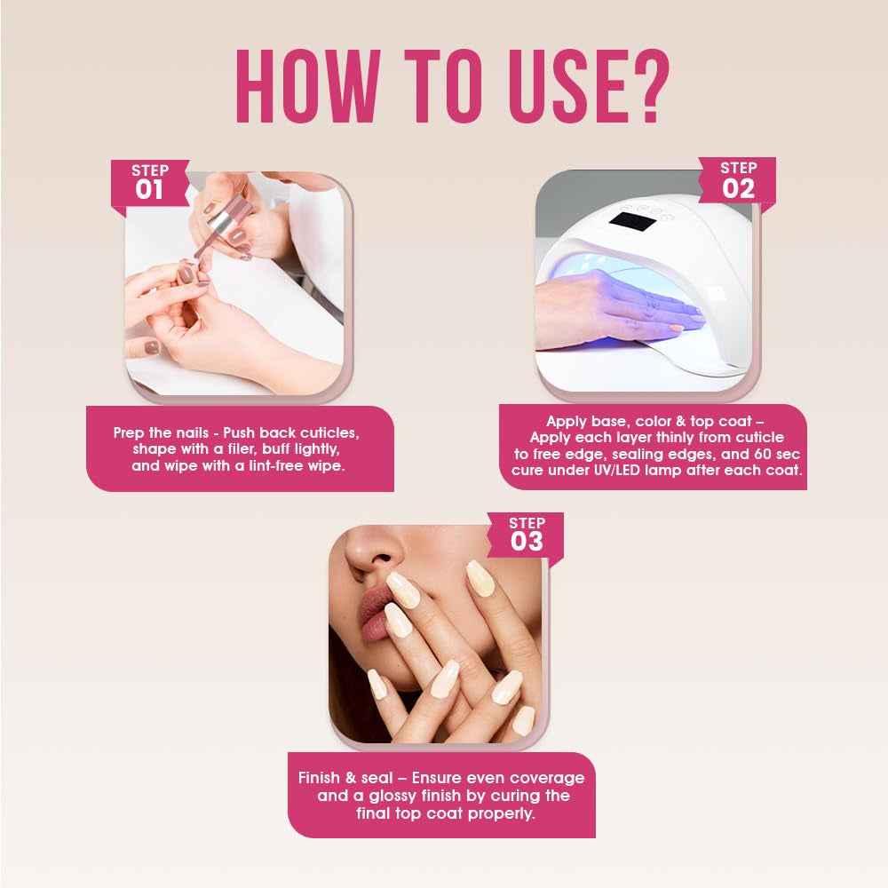 Fingertips Vivid Vibes Apricot Cream UV Gel Polish (Shade 62) – Long-Lasting Soak-Off Gel Nail Color, 16ml