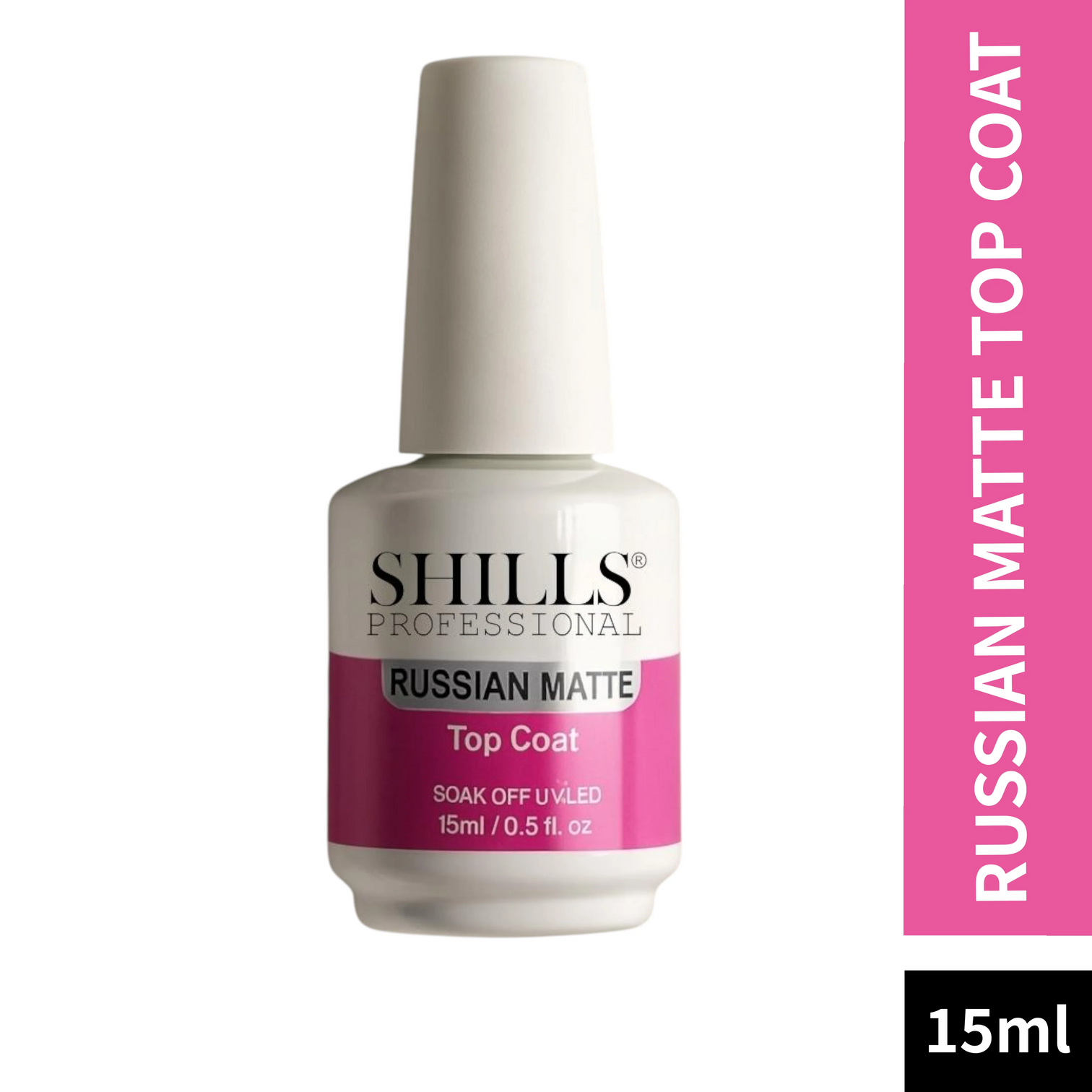 SHILLS Professional Russian Matte Top Coat – Long-Lasting, Anti-Chip, Velvety Matte Finish (15ml)