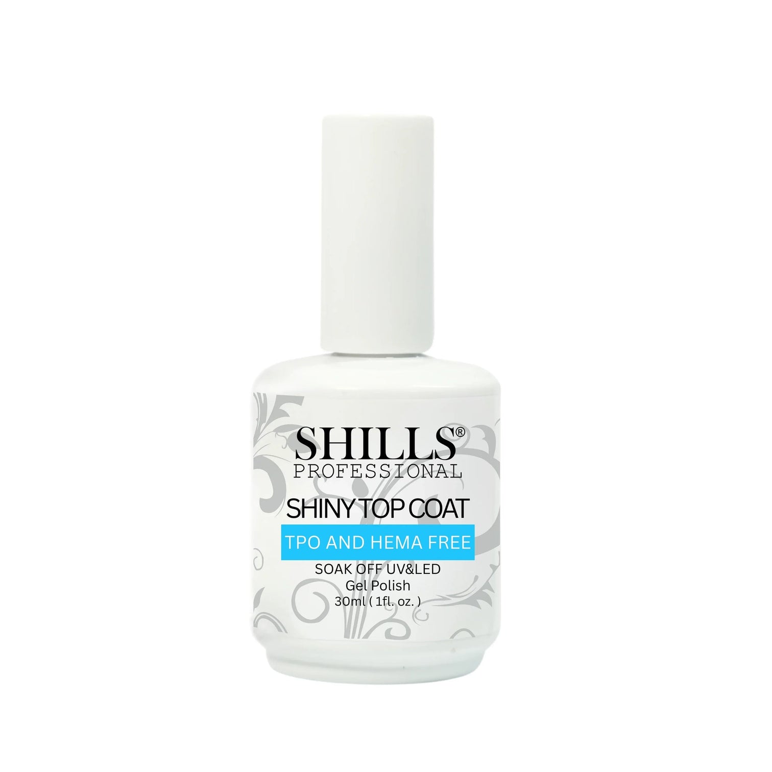 Shills Professional Shiny Top Coat Gel – 30ml | HEMA & TPO Free | High Gloss Finish