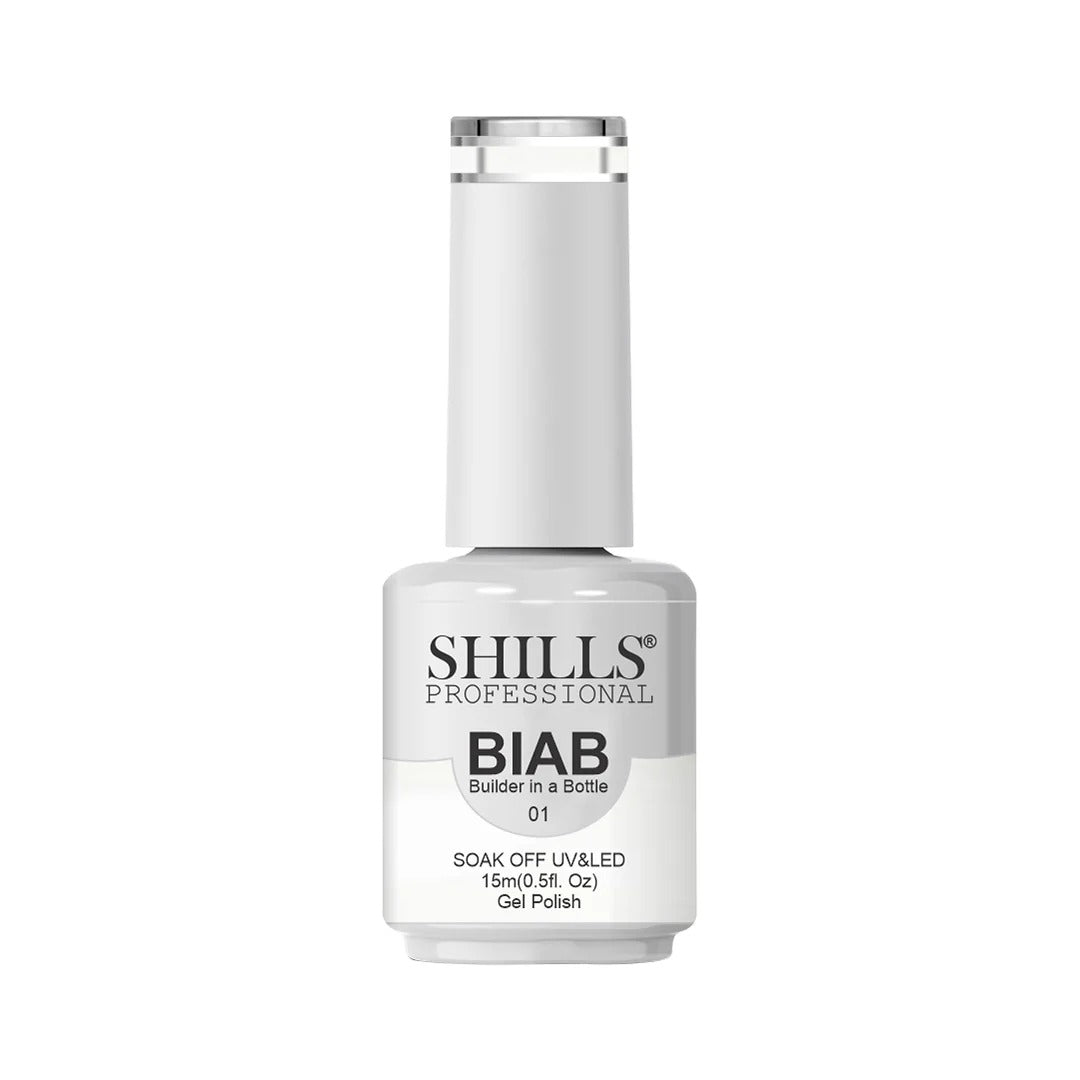SHILLS Professional BIAB Gel Polish - Builder in a Bottle for Nail Extensions & Overlays (15ml) Shade 01