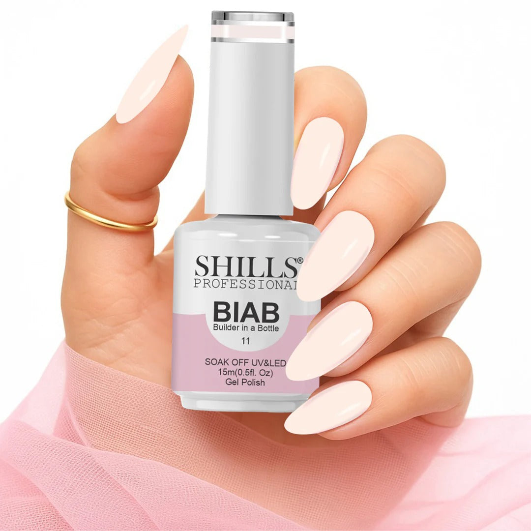 SHILLS Professional BIAB Gel Polish - Builder in a Bottle for Nail Extensions & Overlays (15ml) Shade 11