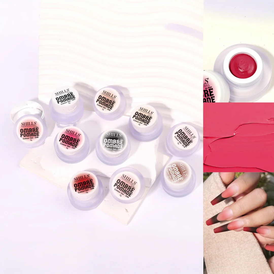 Shills Professional Ombre Pomade Colour Gel D02 – No Wipe Nail Art Gel 3g | Smooth Ombre Effect