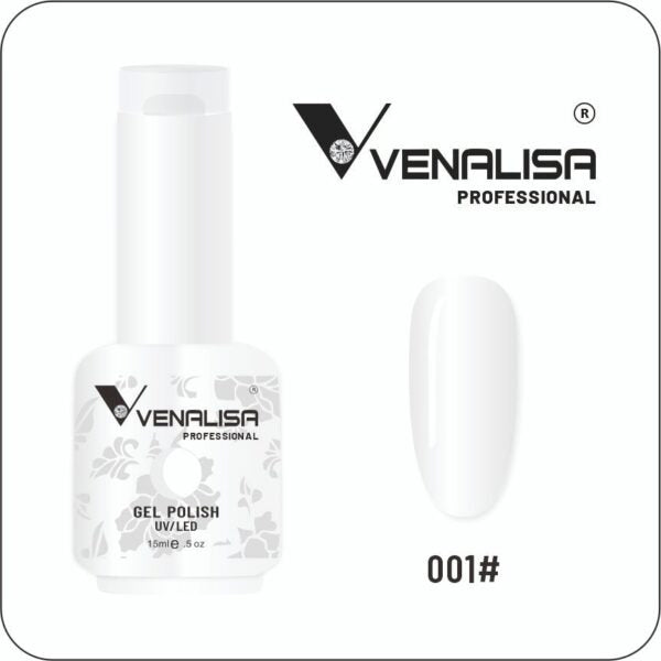 Venalisa Gel Polish 15ml – Long-Lasting Soak Off UV/LED Gel Nail Color  White (Shade-01)