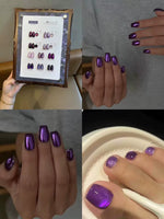 image, Venalisa Wine Purple Cat Eye Gel Polish – 10 Colors Shade Chart with Free Magnet | Magnetic UV/LED Nail Gel
