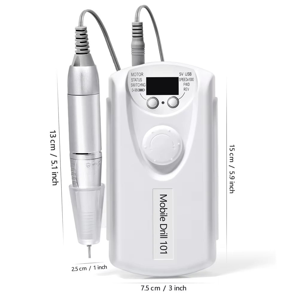 Sevyn Colors Professional Nail Drill Machine 45000RPM – 6 Bits, Low Noise, Portable E-File for Acrylic & Gel Nails