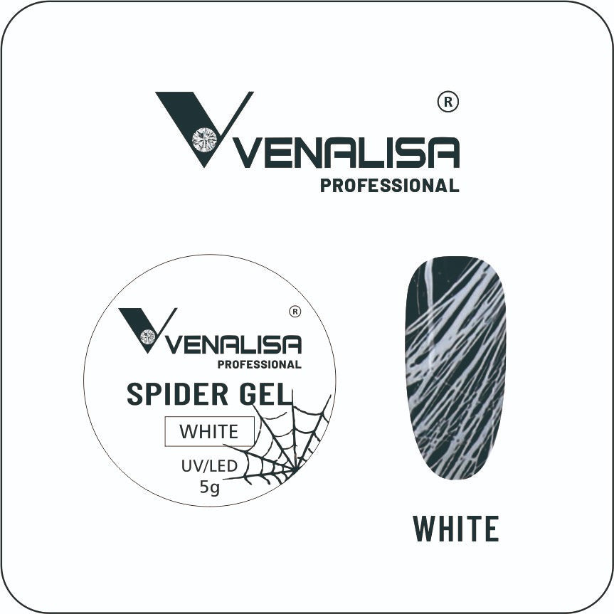 Venalisa Spider Gel White 5g – UV/LED Nail Art Gel for Crisp Line & Web Designs