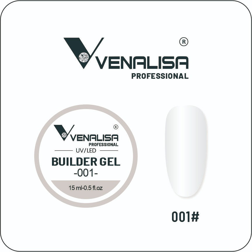Venalisa Builder Gel Clear 15ml – Nail Extension UV/LED Hard Gel for Strong & Long Nails