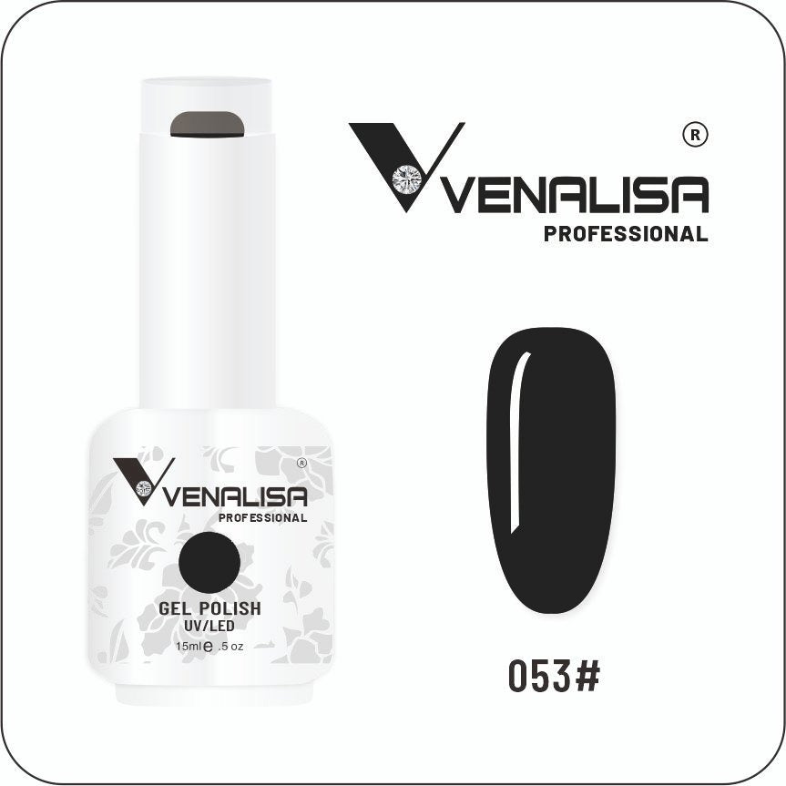 Venalisa Gel Polish 15ml – Long-Lasting Soak Off UV/LED Gel Nail Color Black (Shade-53)