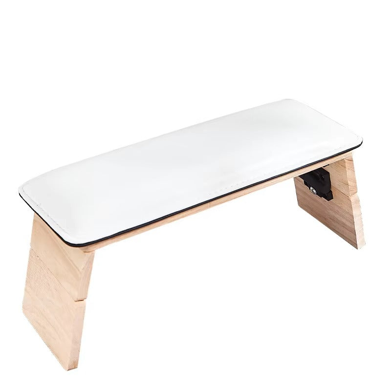 Sevyn Colors Adjustable Nail Art Hand Rest with Wooden Legs – Foldable Salon Armrest Cushion for Manicure Table & UV Lamp Use