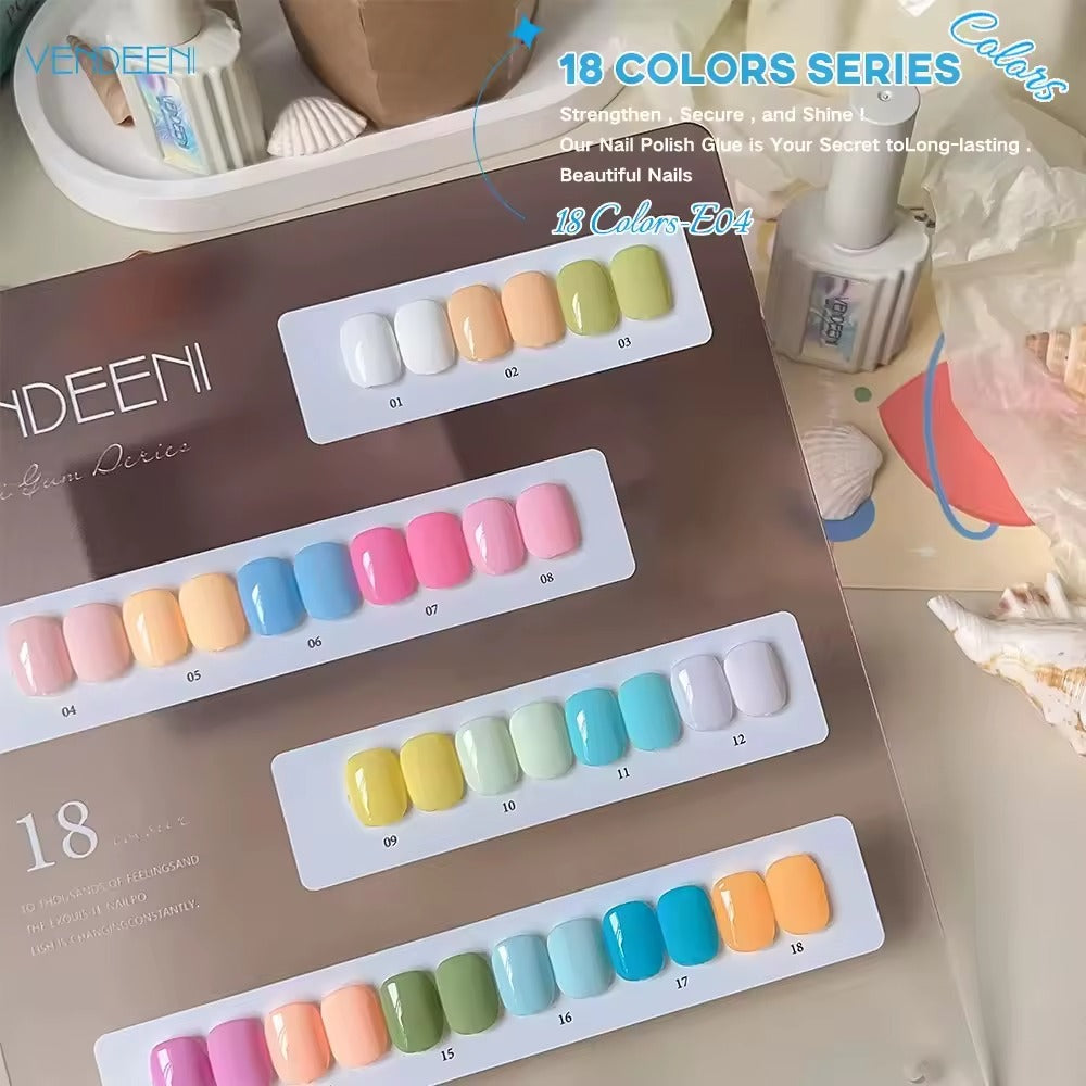 VENDEENI 18 Colors Gel Polish Set – 15ml Pastel Nail Gel Collection for Salon & DIY Manicure