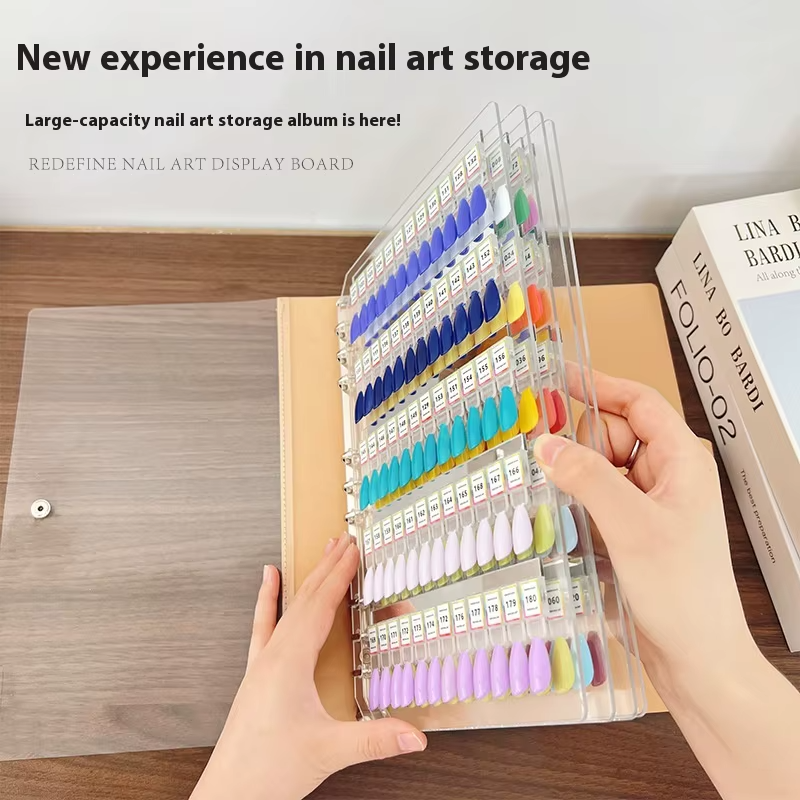 Sevyn Colors Magnetic Nail Art Display Book – Professional Gel Polish Swatch Organizer & Nail Color Chart Album