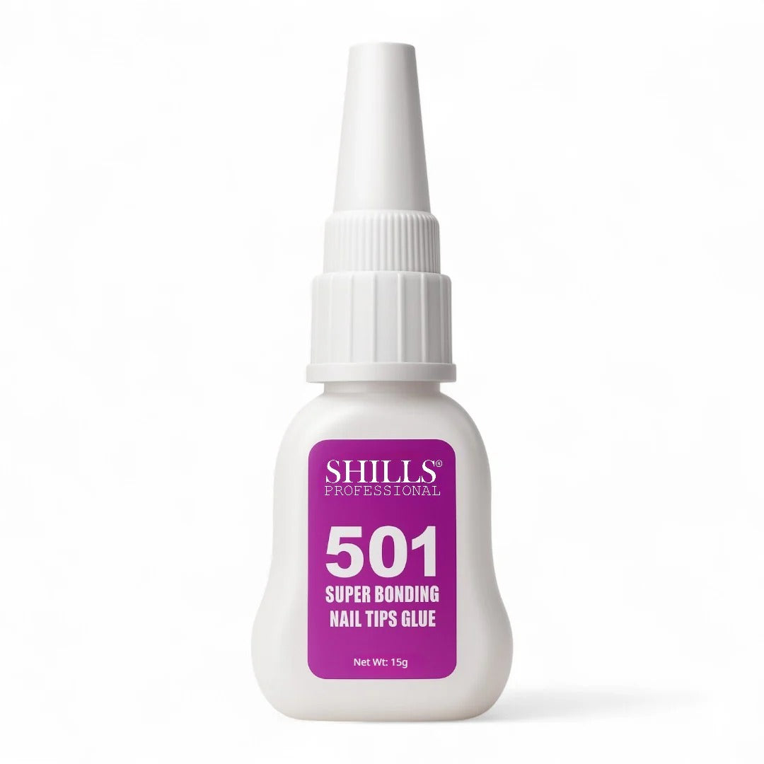 SHILLS Professional 501 Super Bonding Nail Tips Glue 15g | Fast Dry, Strong Hold, Bubble-Free Adhesive for Nail Extensions & Press-On Nails