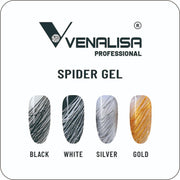 Venalisa Spider Gel Black 5g – UV/LED Nail Art Gel for Precision Line Designs