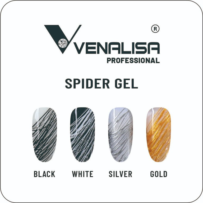Venalisa Spider Gel Gold 5g – UV/LED Nail Art Gel for Metallic Line & Web Designs