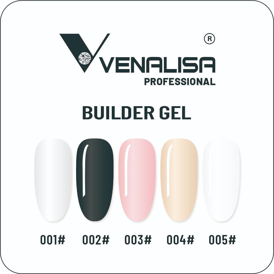 Venalisa Builder Gel Nude 15ml – Natural Nude Nail Extension Gel UV/LED Soak-Off for Salon Finish