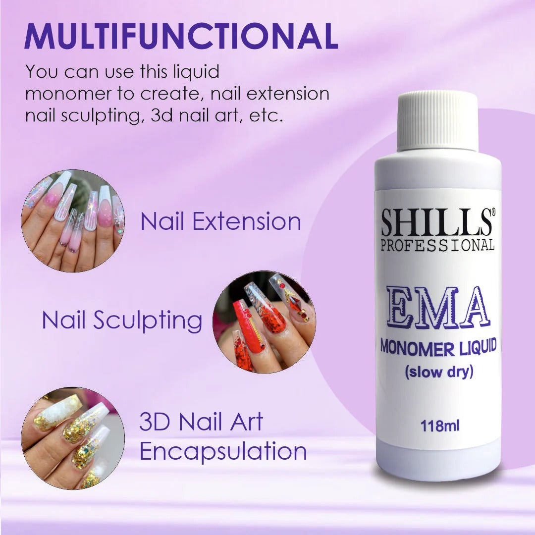 Shills Professional EMA Monomer Liquid (Slow Dry) for Acrylic Nails