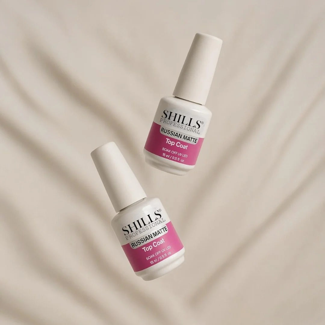 SHILLS Professional Russian Matte Top Coat – Long-Lasting, Anti-Chip, Velvety Matte Finish (15ml)