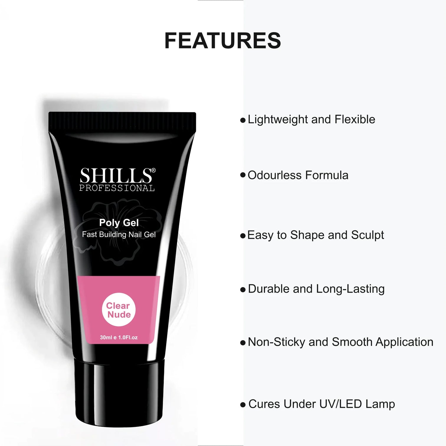 Shills Poly Nail Gel – Fast Building Nail Extension Gel (30ml)