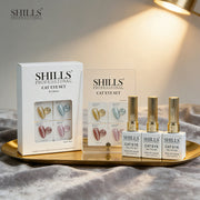 Shills Professional Cat Eye Gel Polish Set CE47 (4 Colors) | Magnetic Nail Art Kit | UV/LED Soak-Off