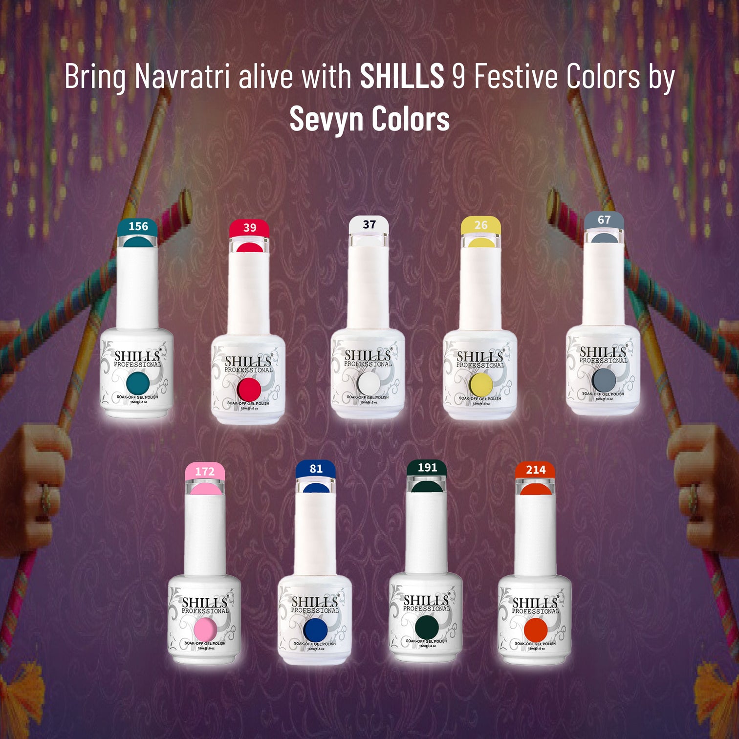Navratri 9 Shades Shills Gel Polish